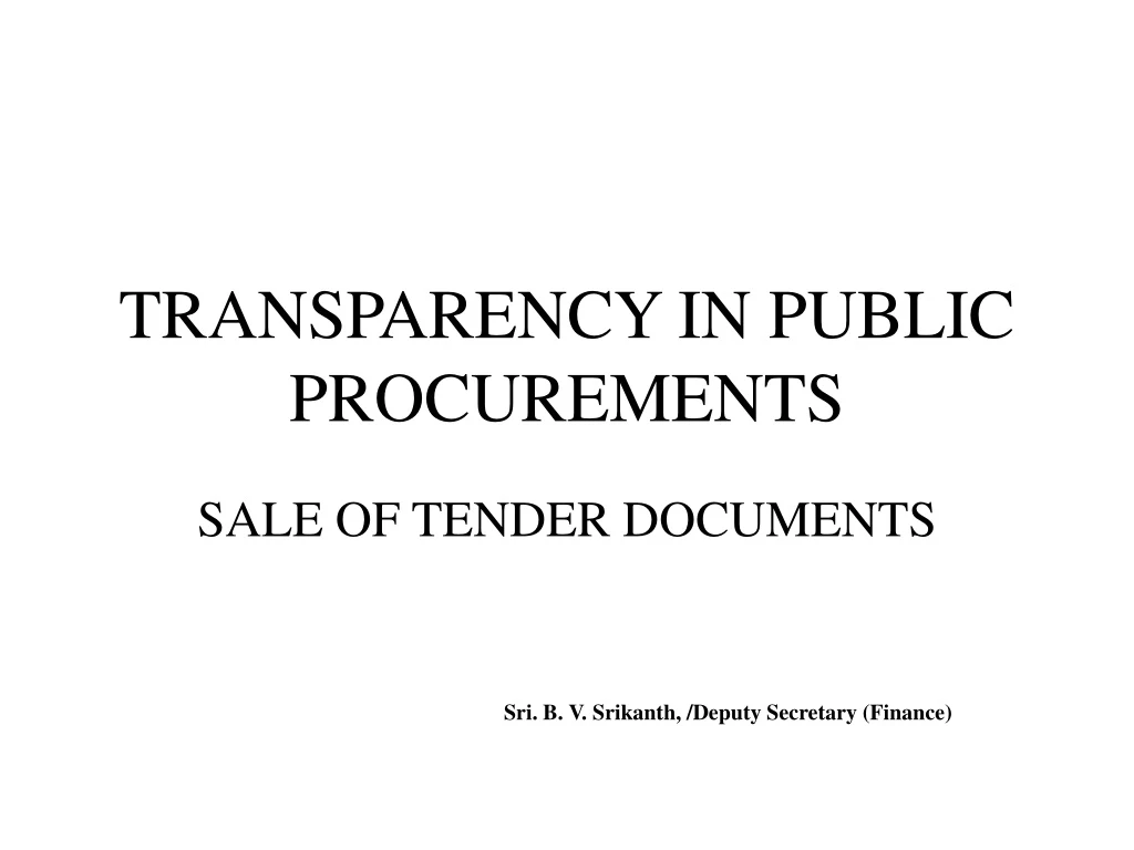 transparency in public procurements