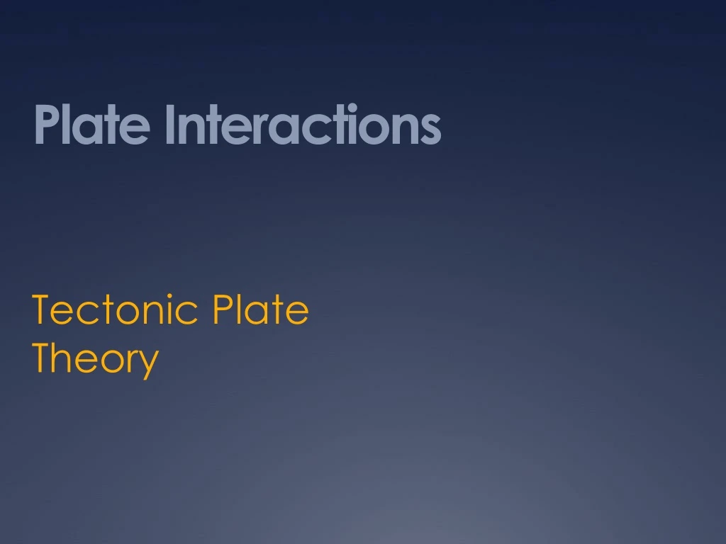 plate interactions