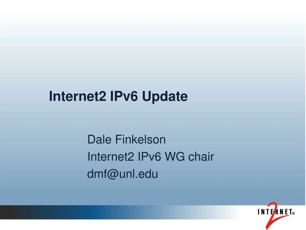 internet2 ipv6 update