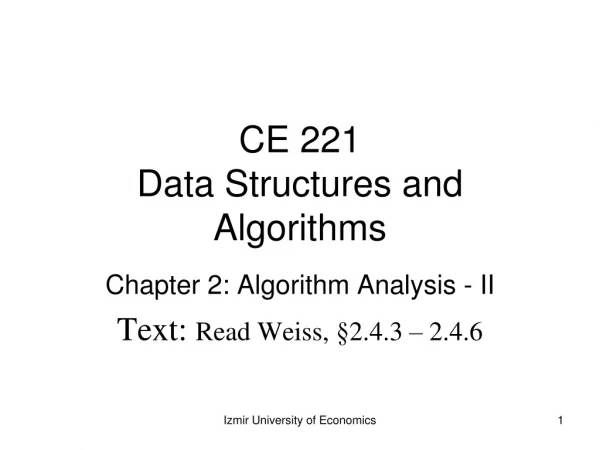 CE 221 Data Structures and Algorithms