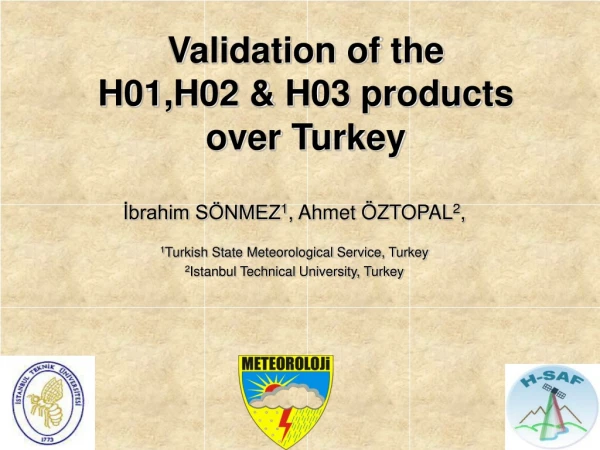 Validation of the H01,H02 &amp; H03 products over Turkey
