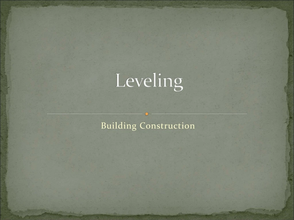 leveling