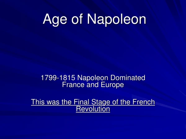 Age of Napoleon