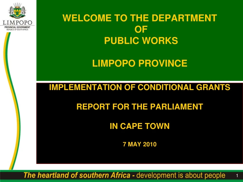 welcome to the department of public works limpopo province