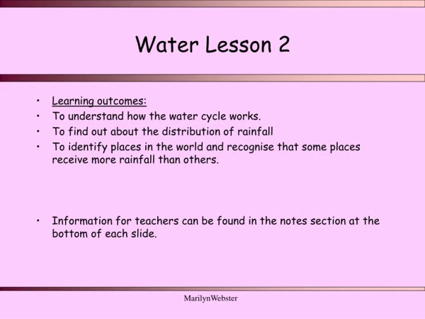 Water Lesson 2