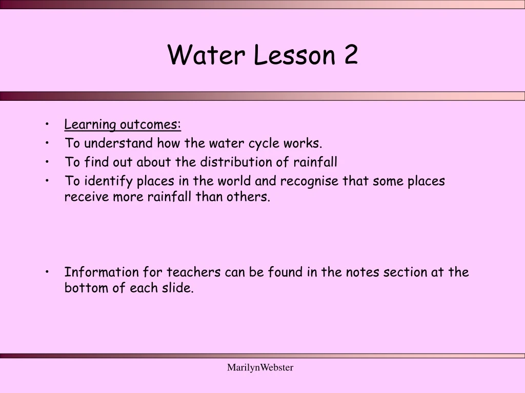 water lesson 2