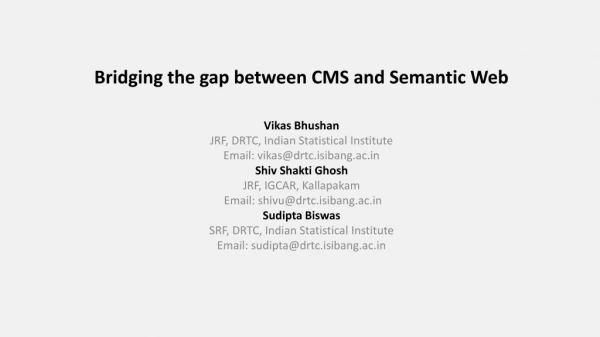 Bridging the gap between CMS and Semantic Web