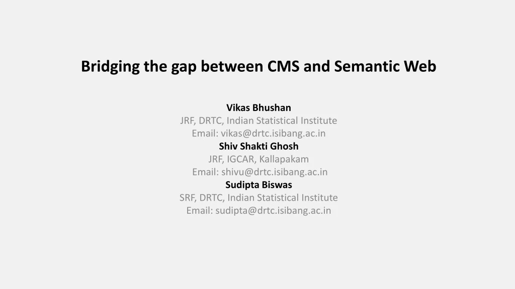 bridging the gap between cms and semantic web