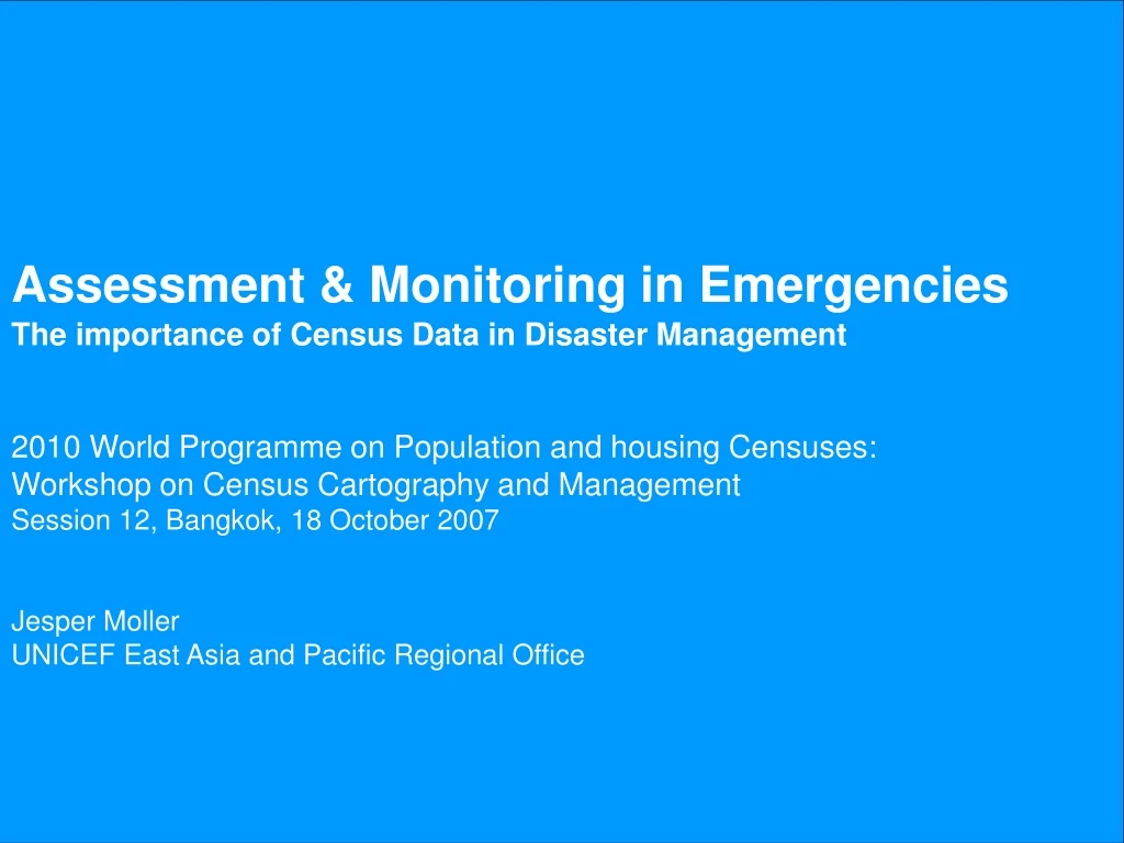 assessment monitoring in emergencies