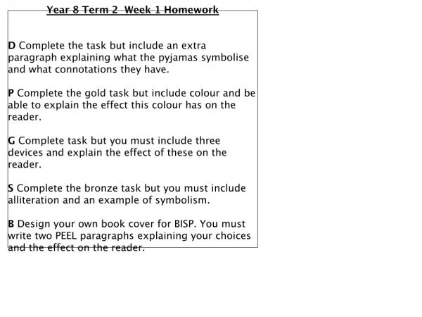 Year 8 Term 2 Week 1 Homework