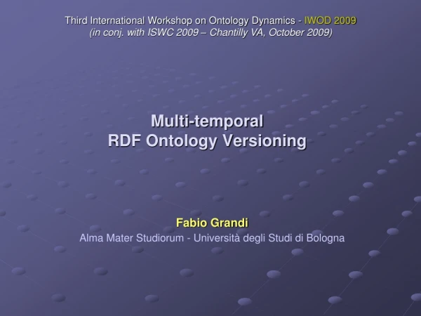 Multi-temporal RDF Ontology Versioning