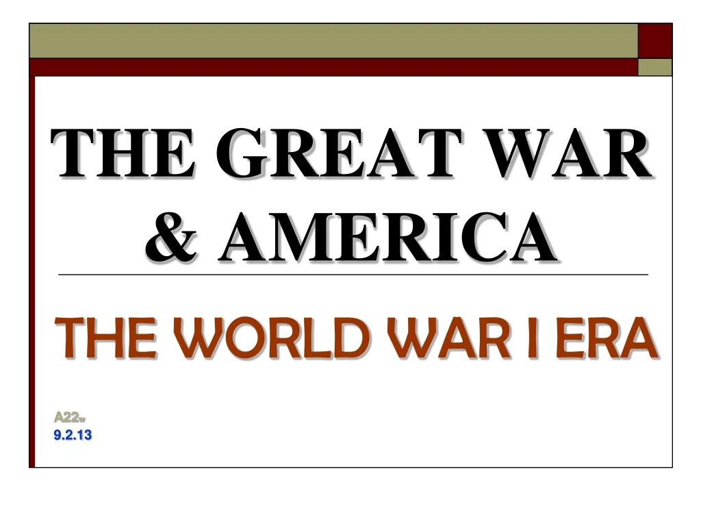 the great war america