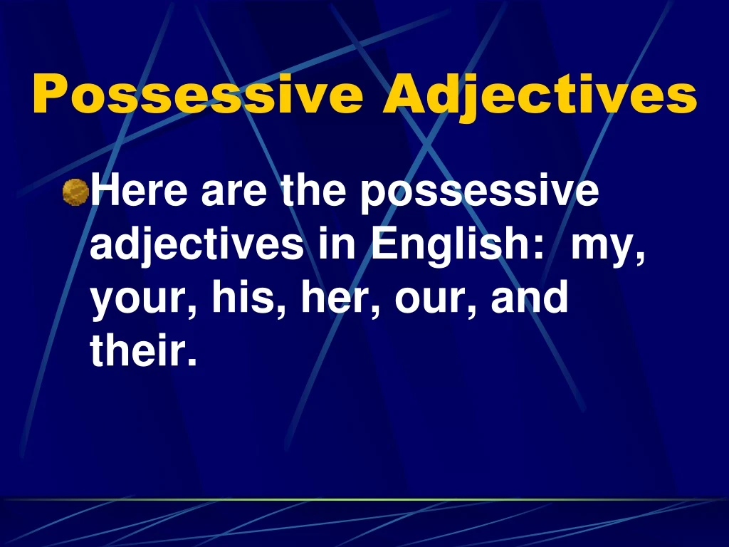 possessive adjectives