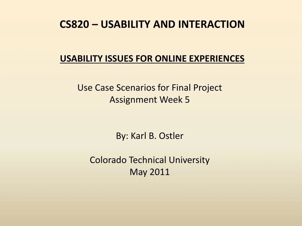 cs820 usability and interaction