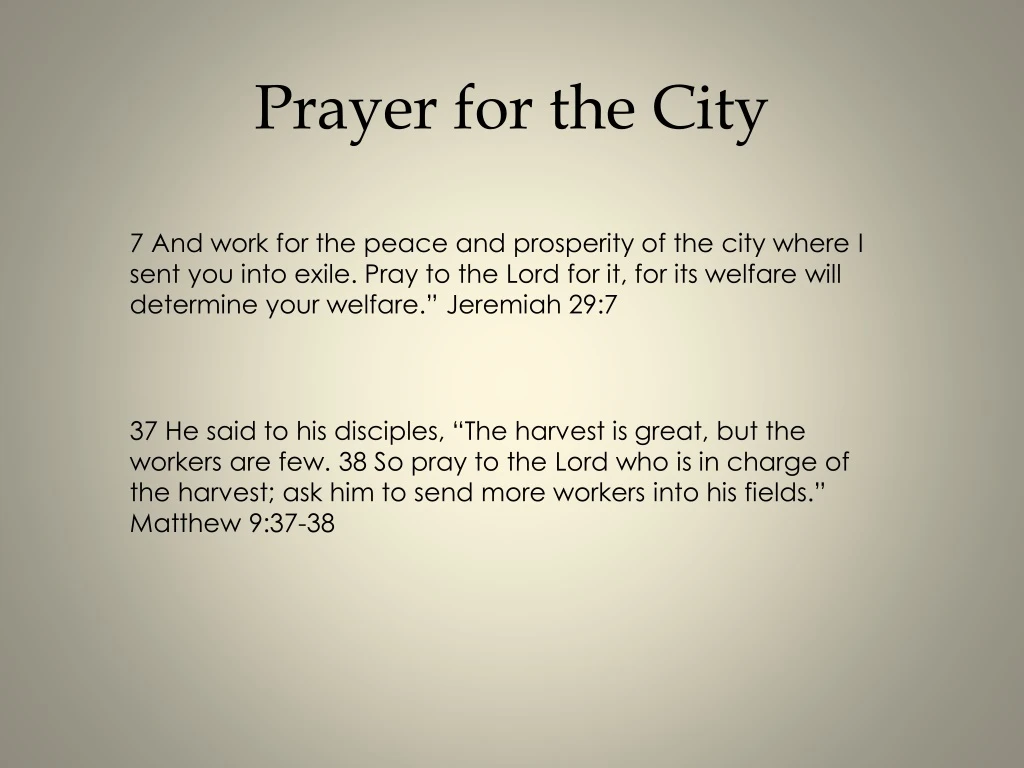 prayer for the city