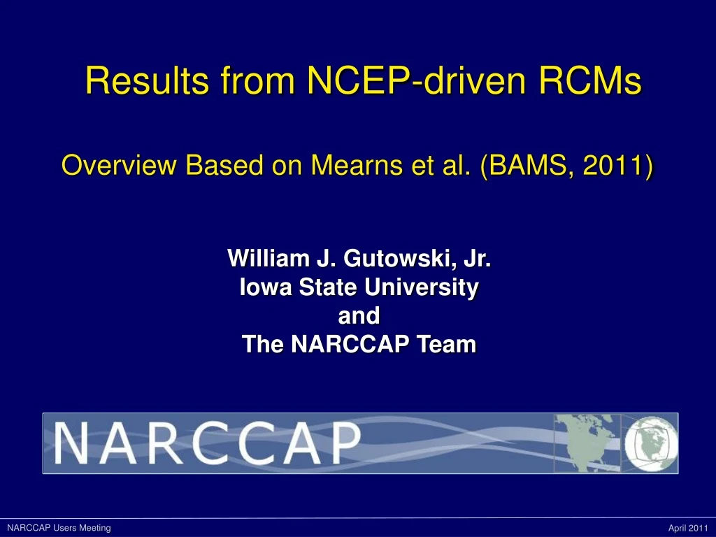 results from ncep driven rcms overview based on mearns et al bams 2011