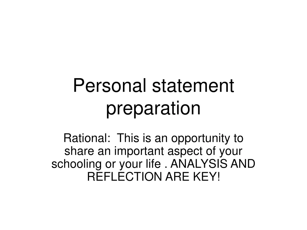 personal statement preparation