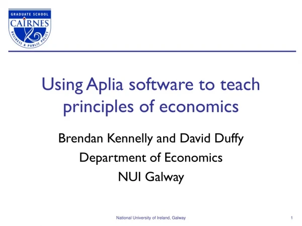 Using Aplia software to teach principles of economics