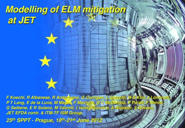 Modelling of ELM mitigation at JET