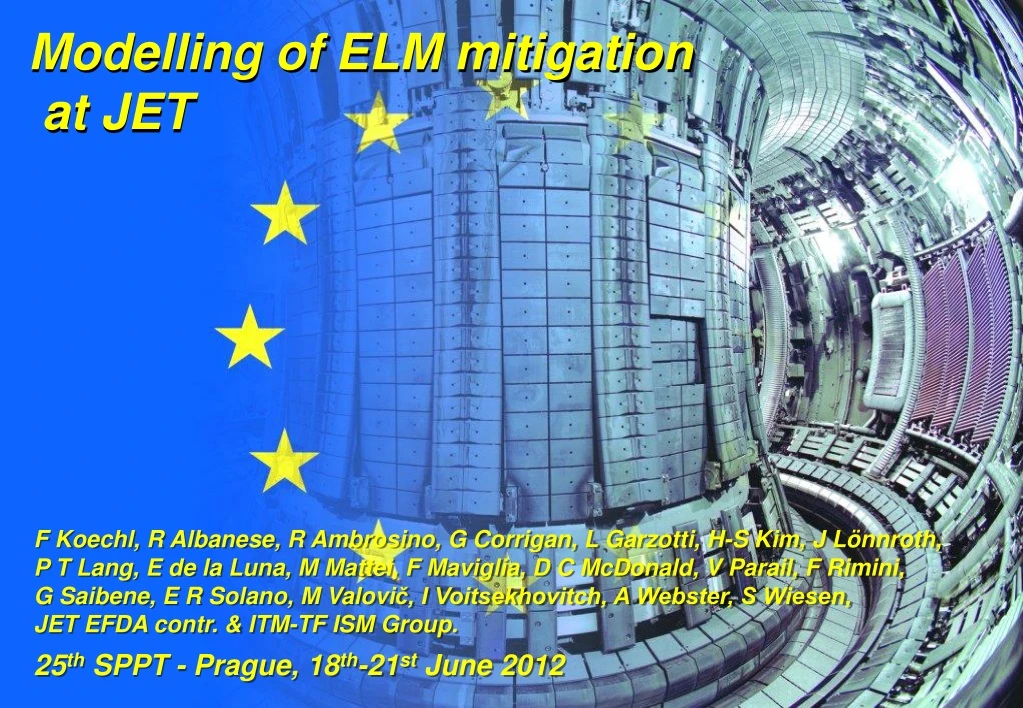 modelling of elm mitigation at jet