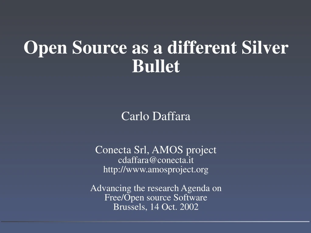 open source as a different silver bullet