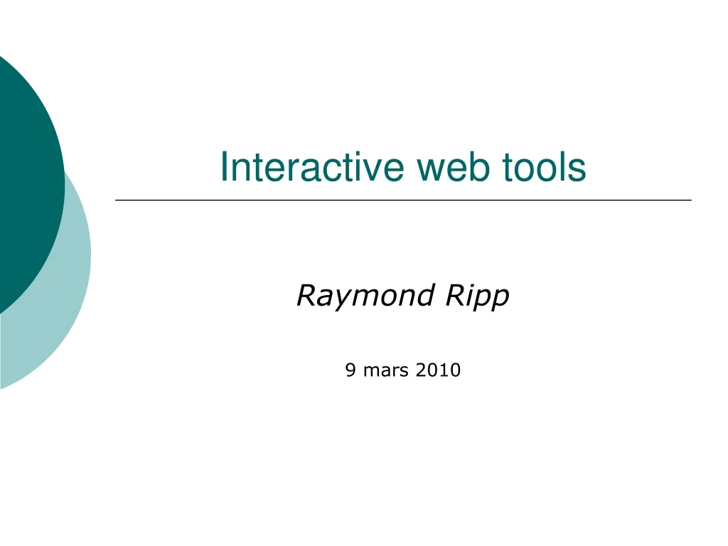 interactive web tools