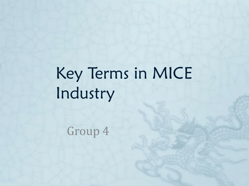 key terms in mice industry