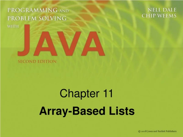 Chapter 11 Array-Based Lists