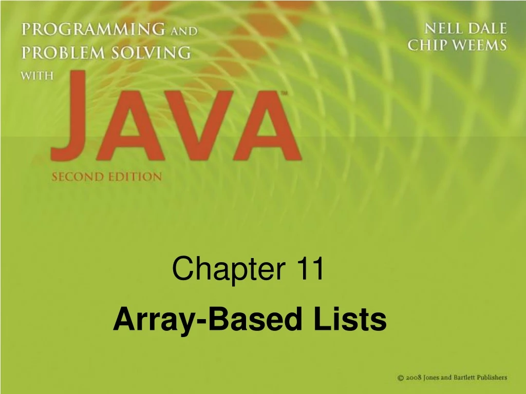 chapter 11 array based lists