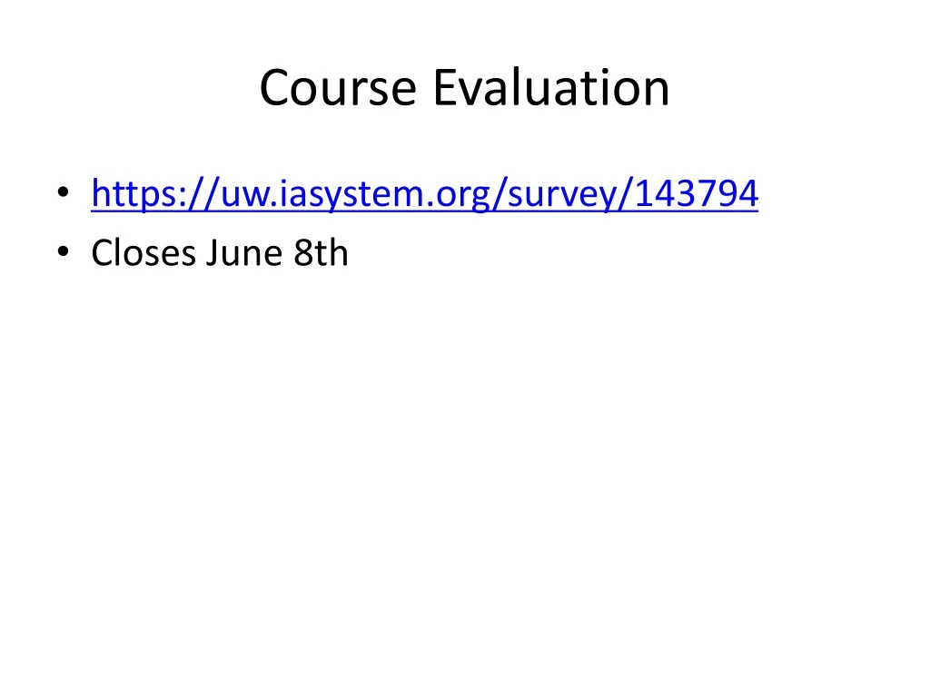 course evaluation