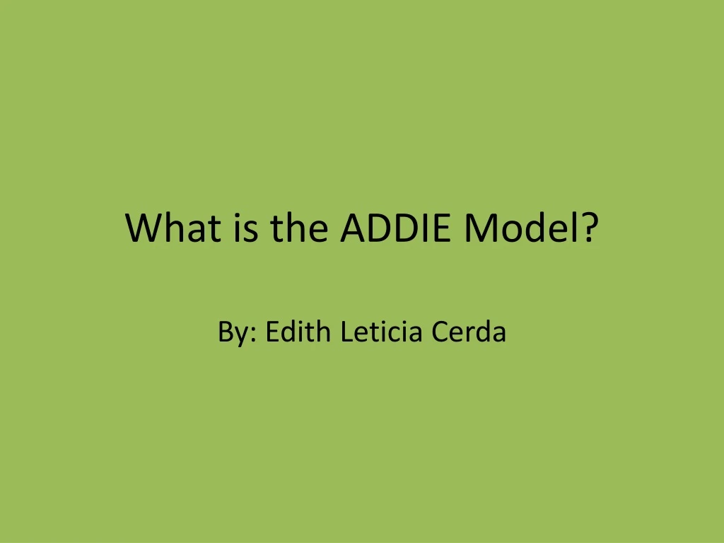 what is the addie model