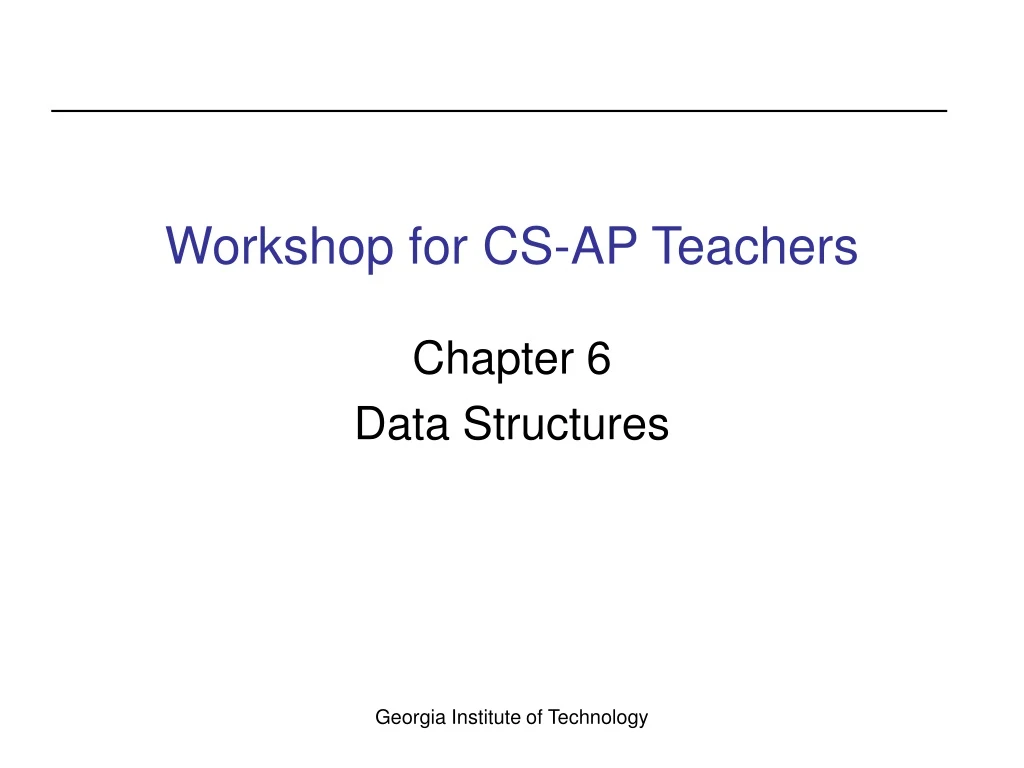 workshop for cs ap teachers