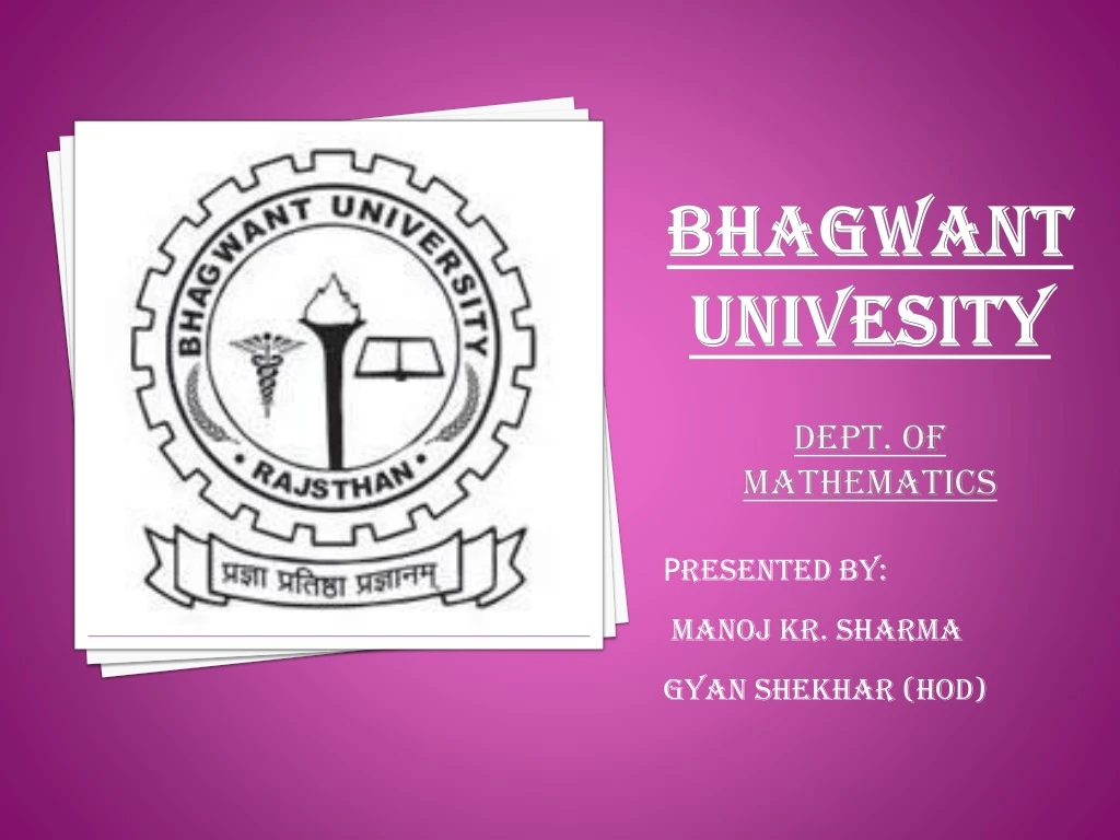 bhagwant univesity dept of mathematics