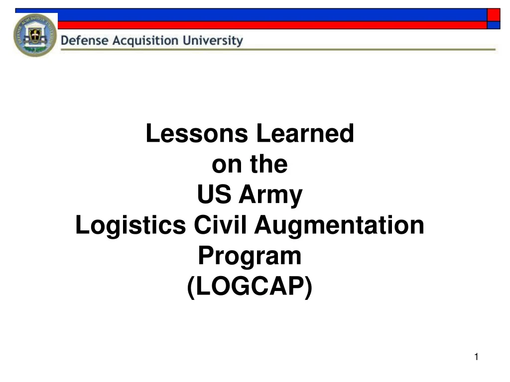 lessons learned on the us army logistics civil