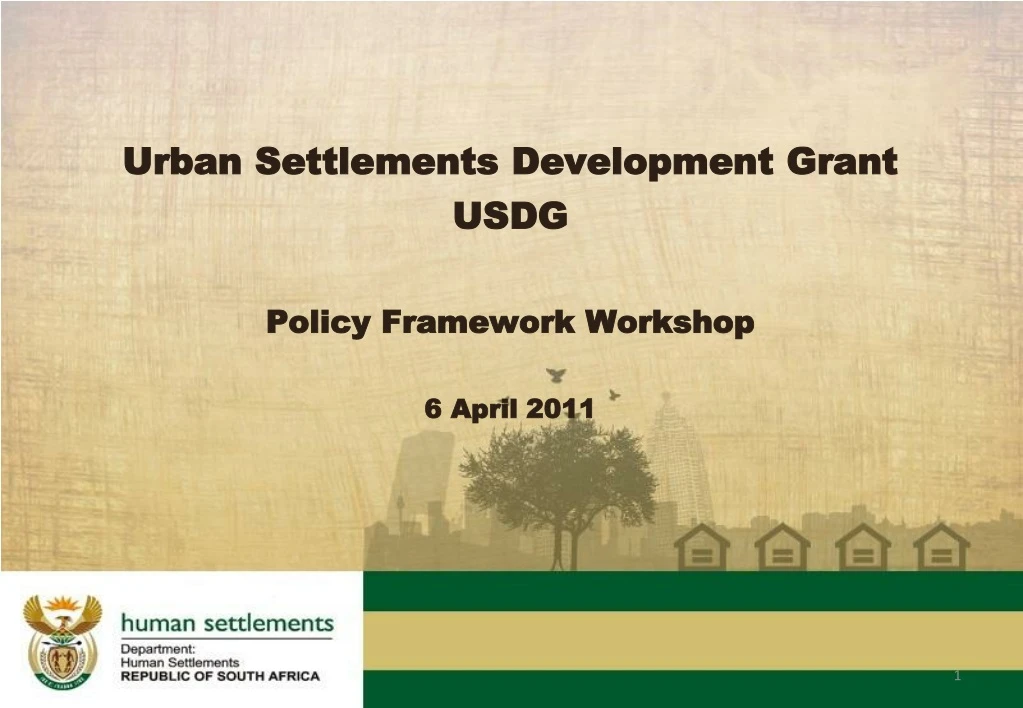urban settlements development grant usdg policy