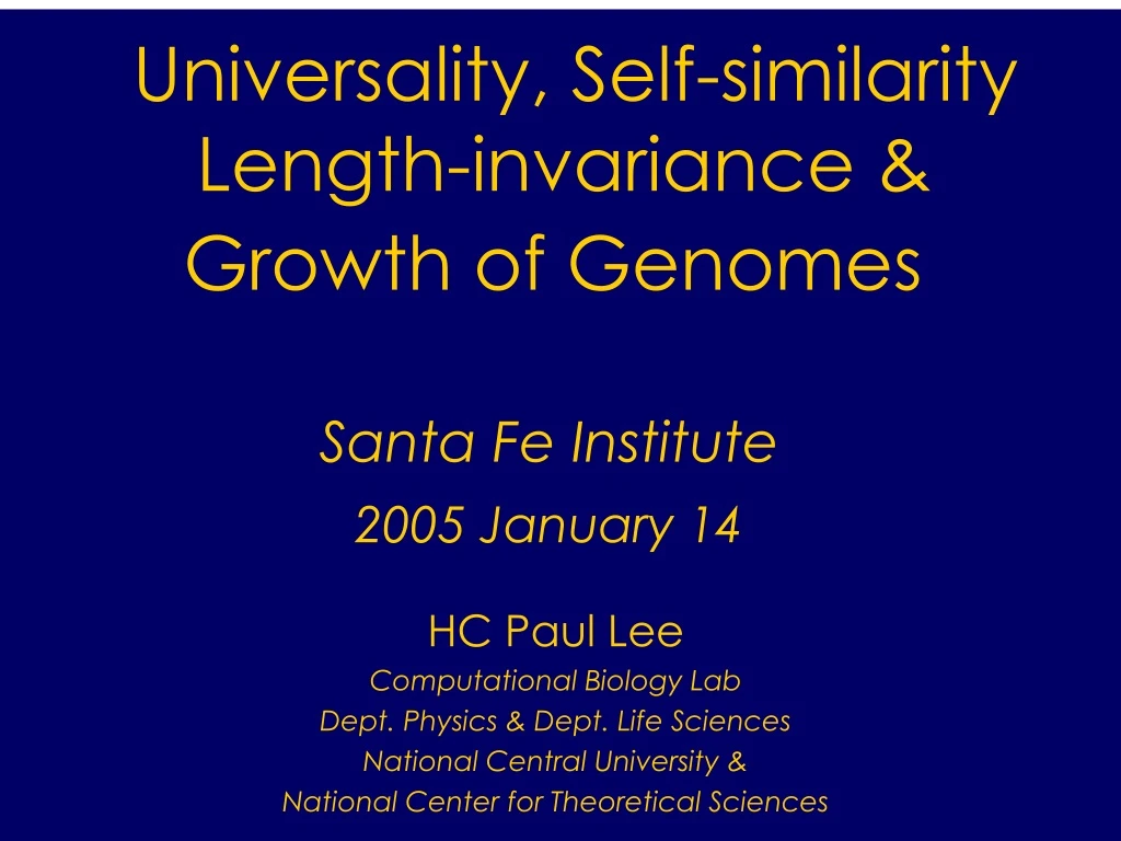 universality self similarity length invariance
