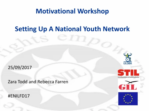 Motivational Workshop Setting Up A National Youth Network