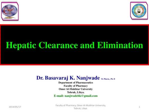 Hepatic Clearance and Elimination