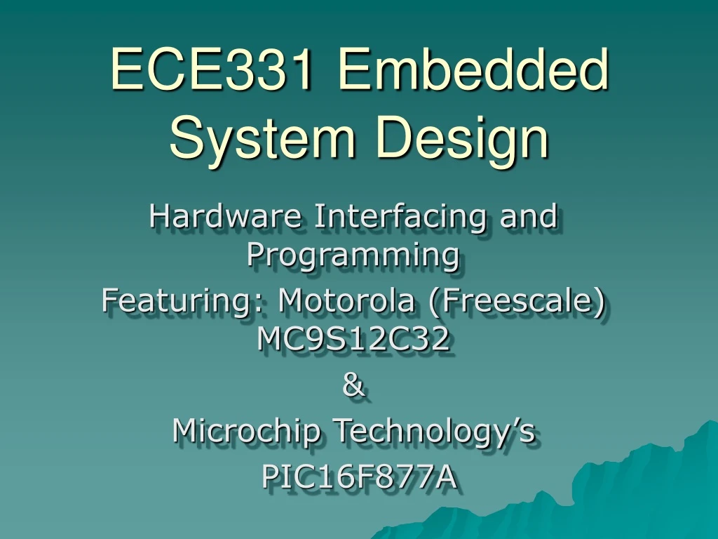 ece331 embedded system design