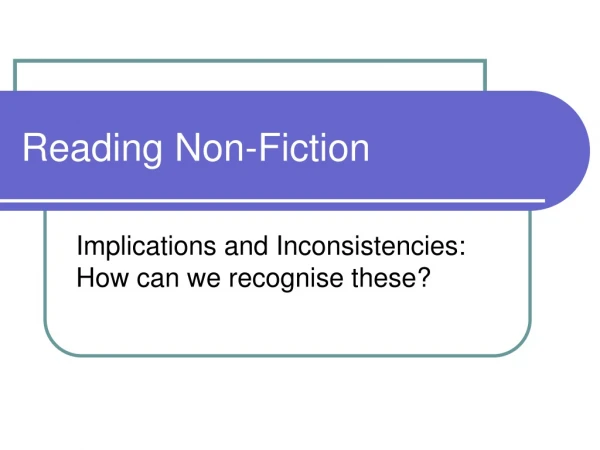 Reading Non-Fiction