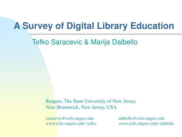 A Survey of Digital Library Education