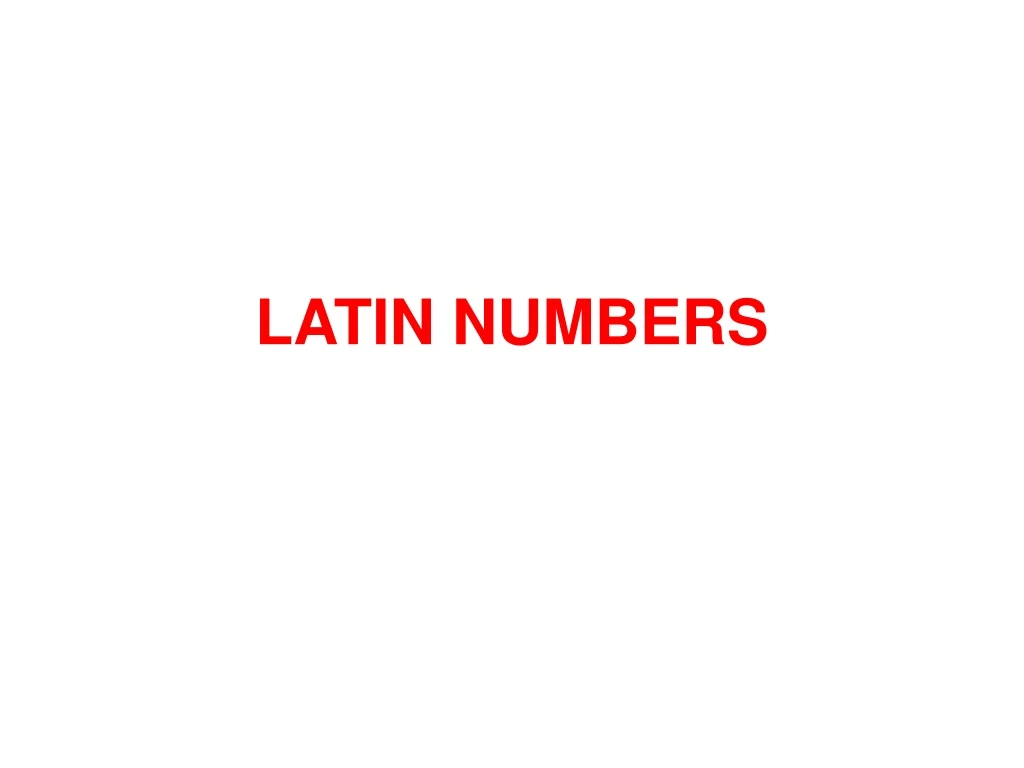 latin numbers