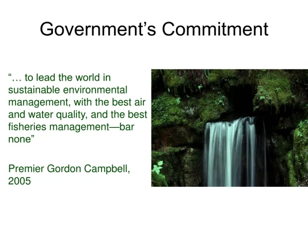 Government’s Commitment