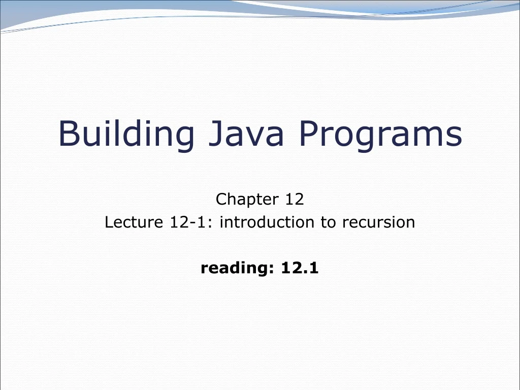 building java programs