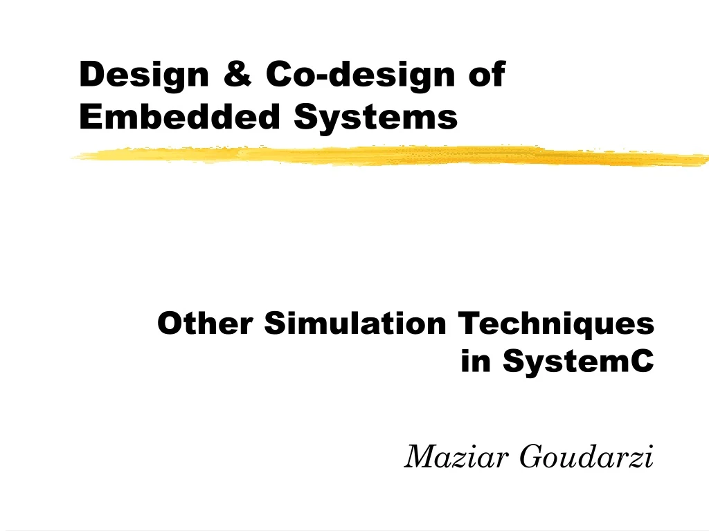 design co design of embedded systems