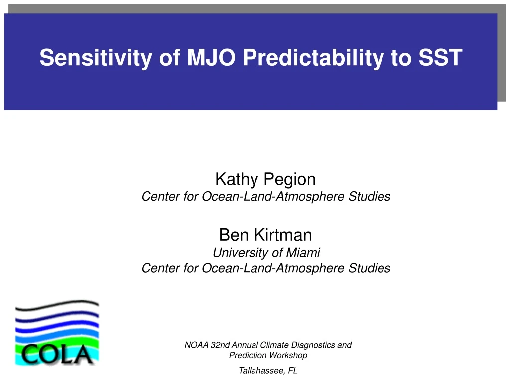 sensitivity of mjo predictability to sst