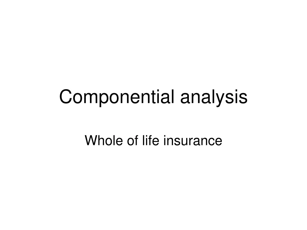 componential analysis