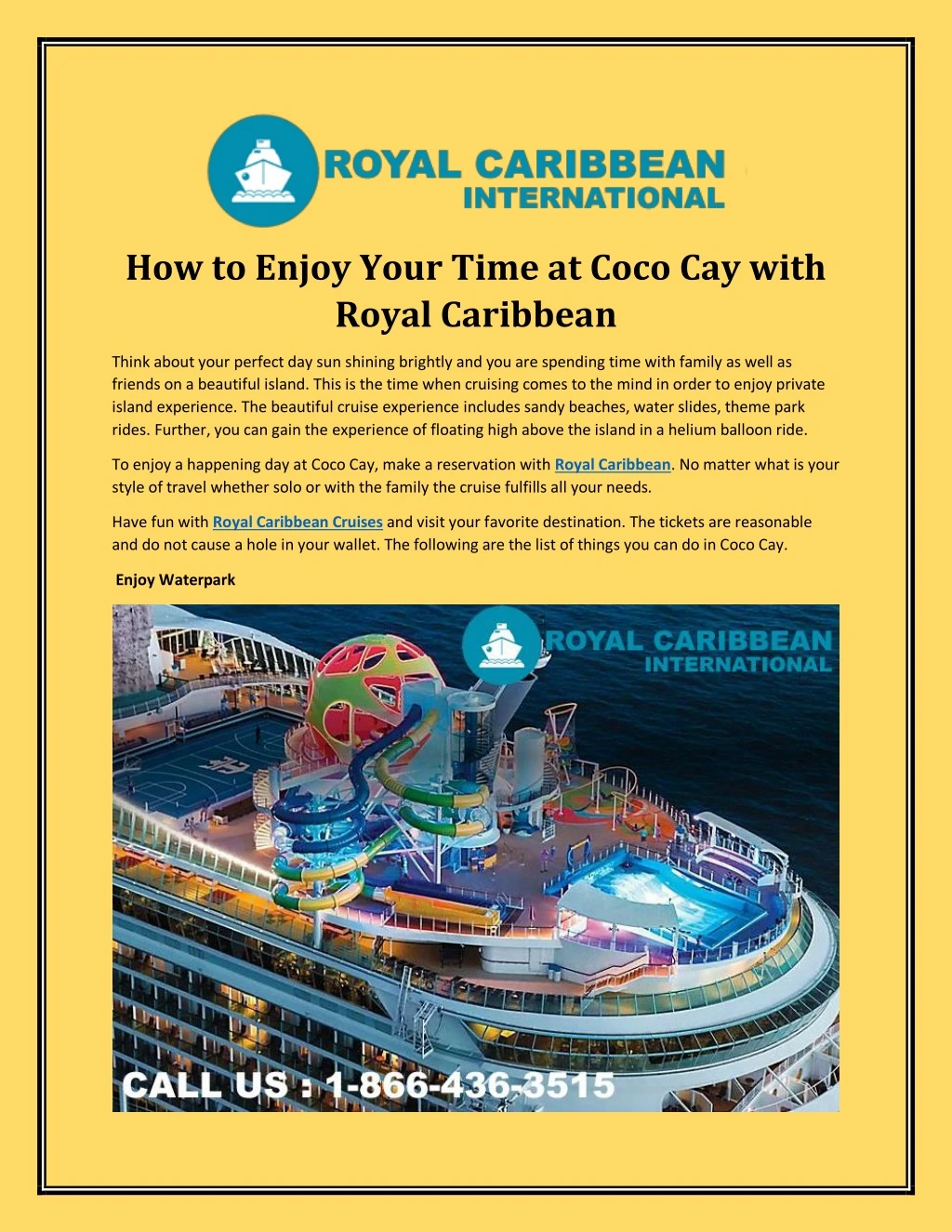 how to enjoy your time at coco cay with royal