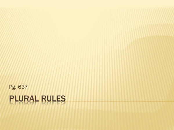 Plural Rules