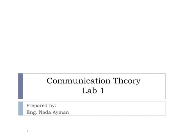 Communication Theory Lab 1